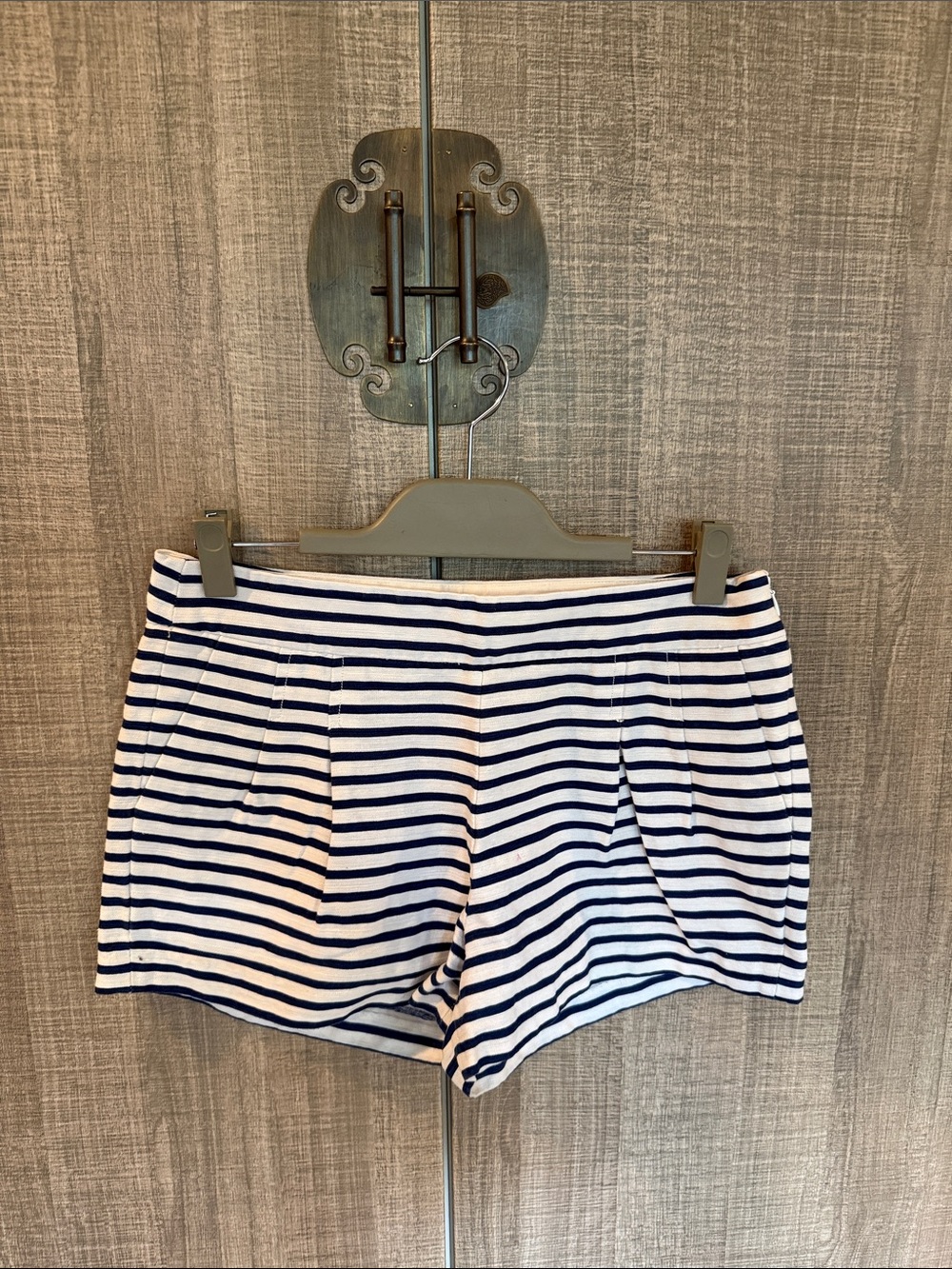 JCREW Striped Linen Blend Navy and White Women’s Shorts